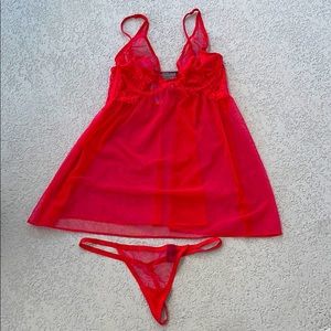 Victoria Secret Babydoll Chemise/ Thong Set